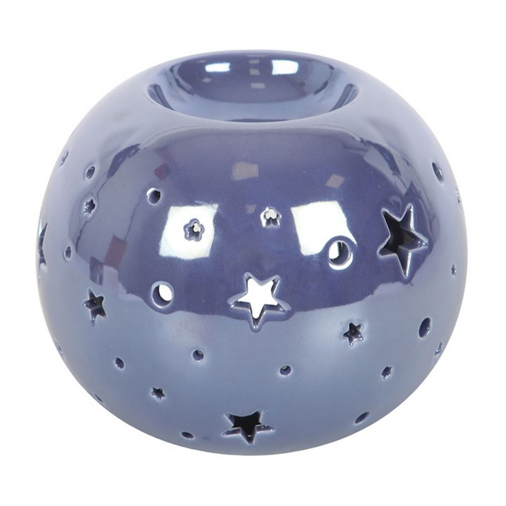 *Purple Iridescent Star Ceramic Oil Burner and Wax Warmer 🇬🇧