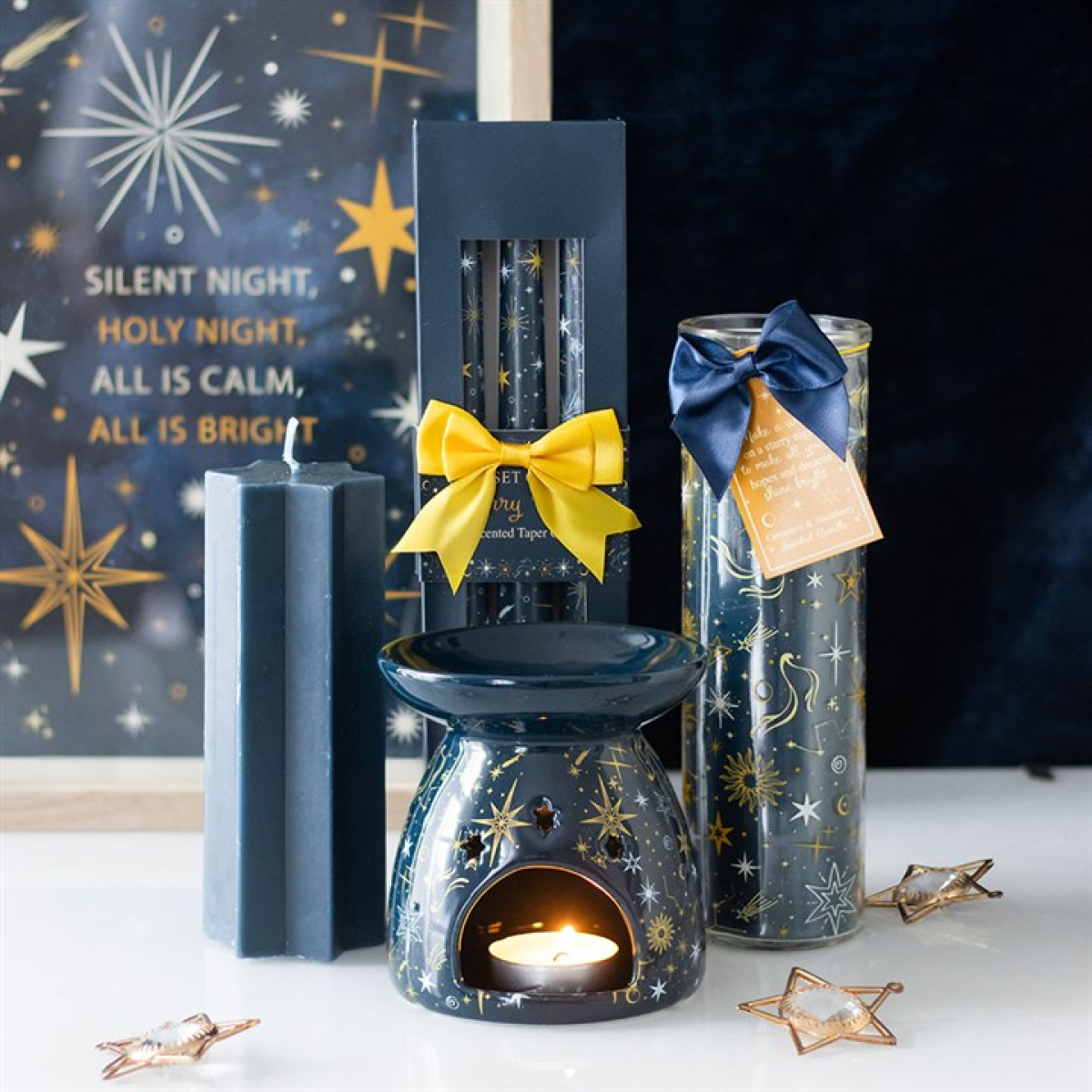 Blue Starry Night Oil Burner and Wax Warmer 🇬🇧