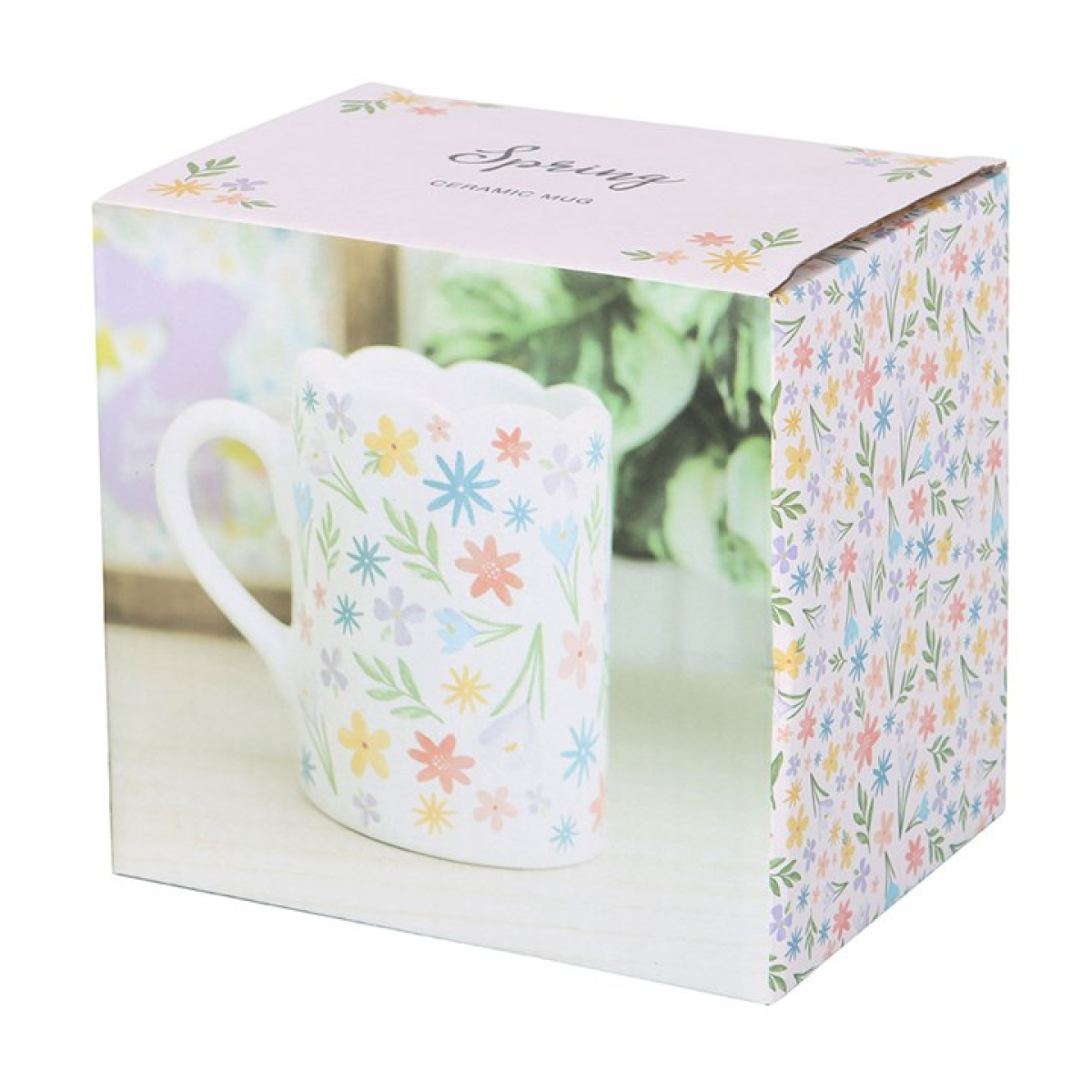 Spring Floral Print Scalloped Mug 🇬🇧