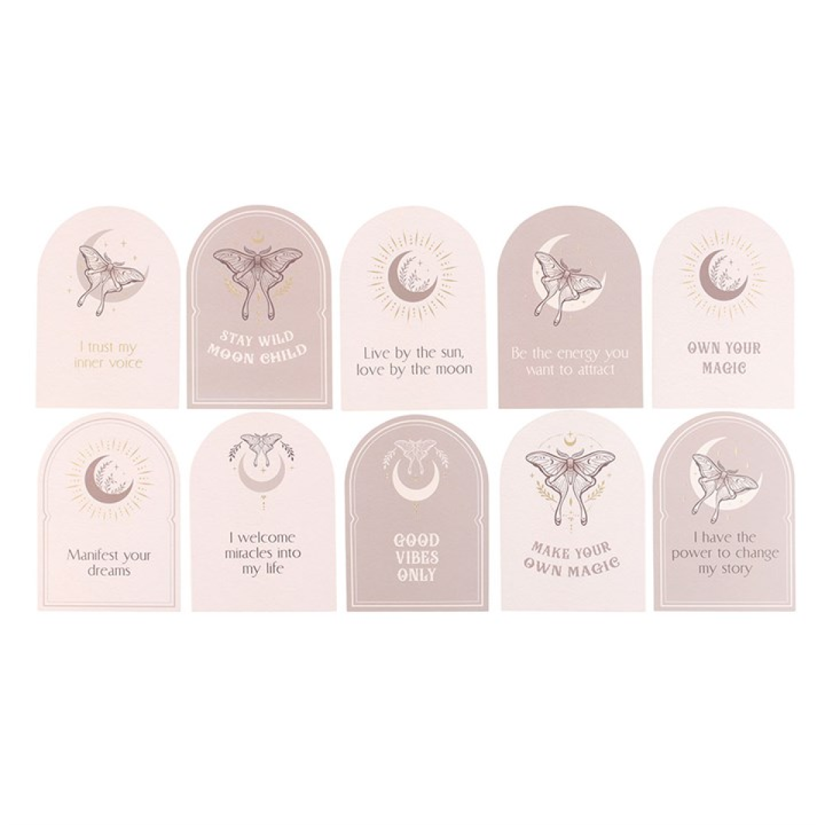Luna Moth Affirmation Cards with Wooden Stand 🇬🇧