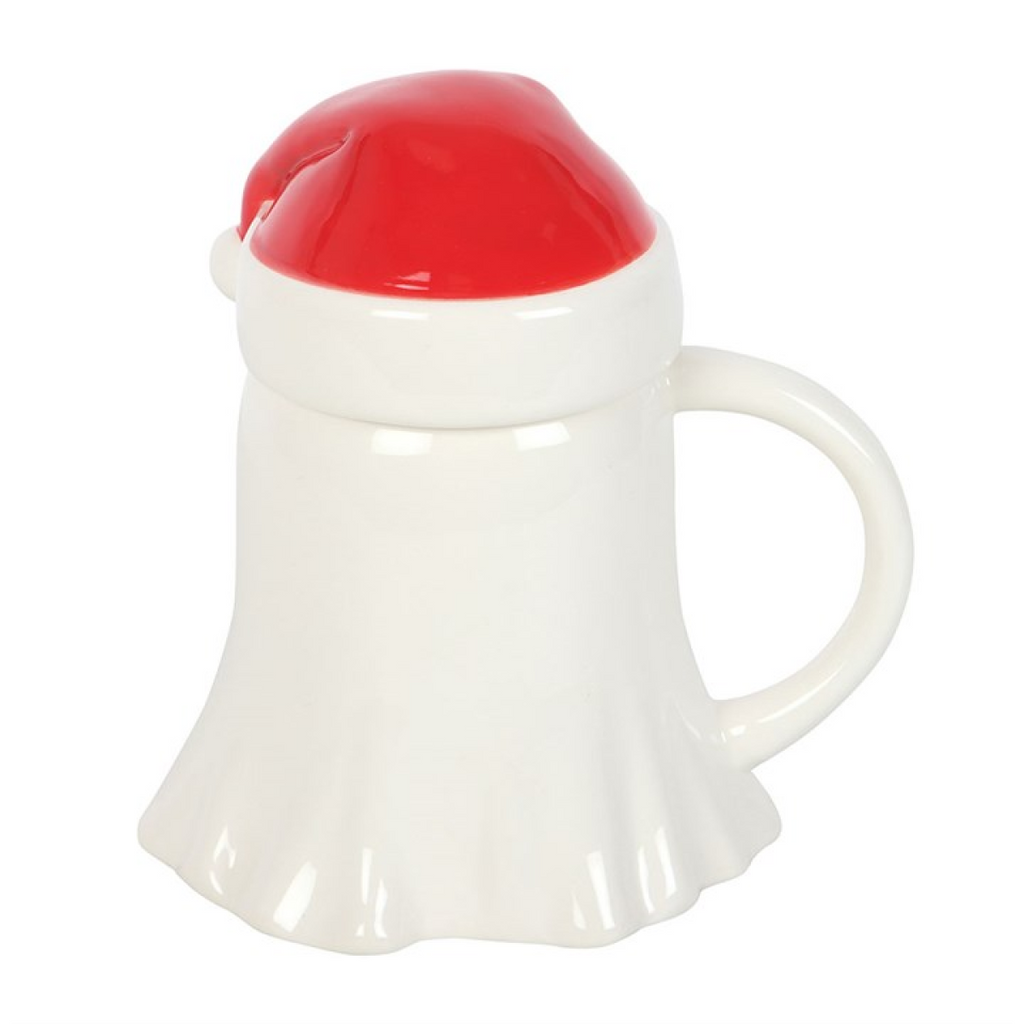 Ghost Shaped Mug with Santa Hat Lid 🇬🇧