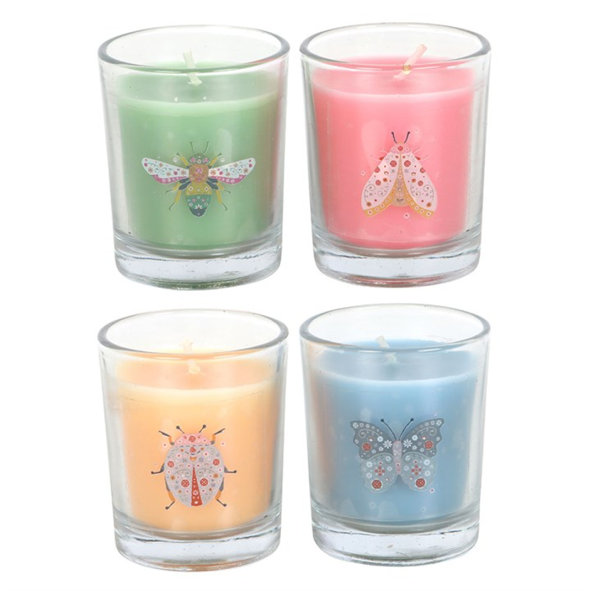 Set of 4 Floral Bug Mandarin & Bergamot Candles 🇬🇧