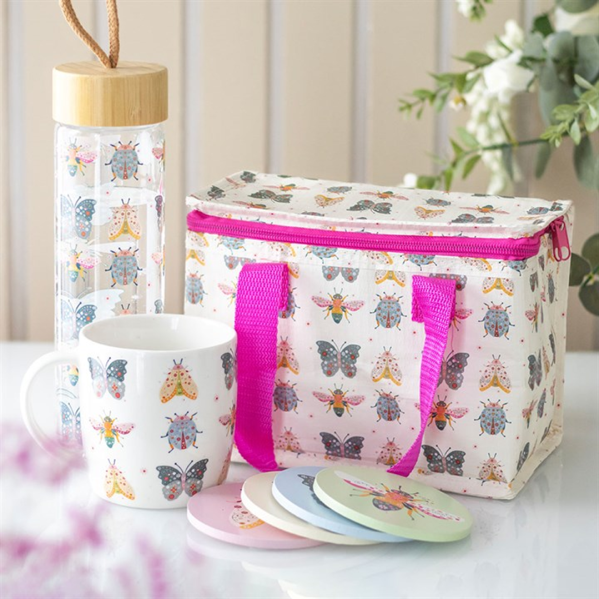 Floral Bug Print Lunch Bag 🇬🇧