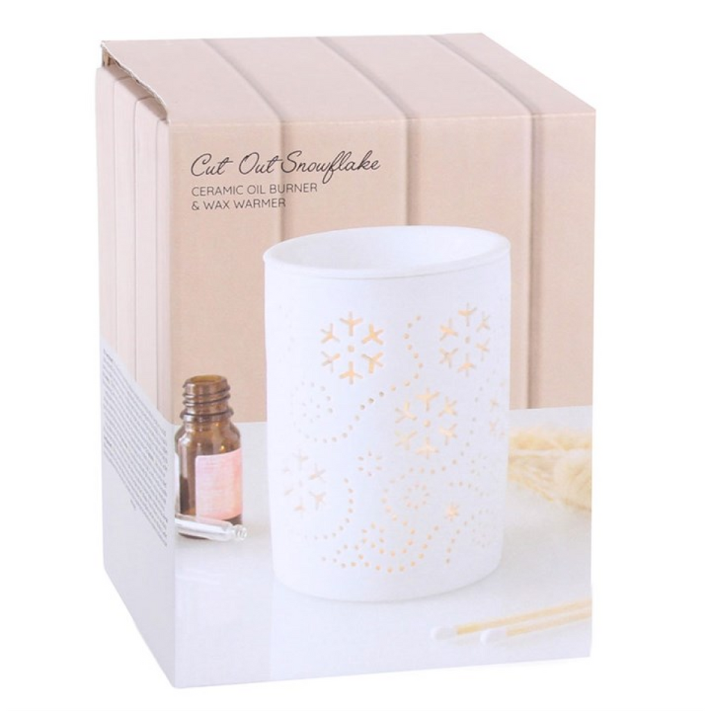 White Snowflake Cut Out Oil Burner and Wax Warmer 🇬🇧