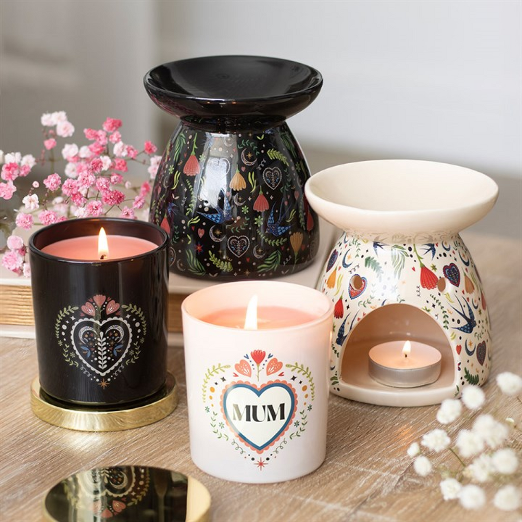Cream Midnight Bloom Print Oil Burner 🇬🇧
