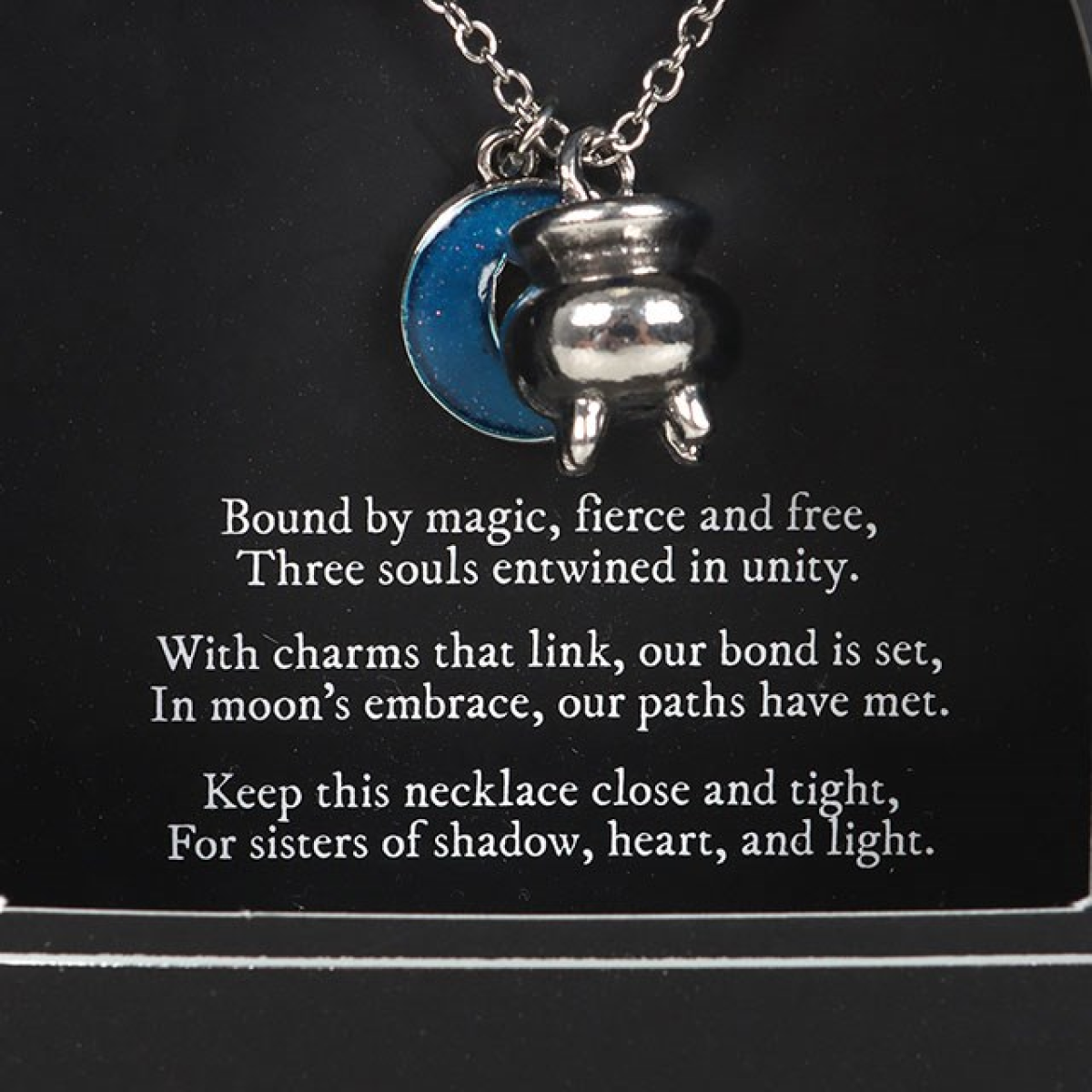 Set of 3 Coven Sisters Cauldron Charm Necklaces 🇬🇧