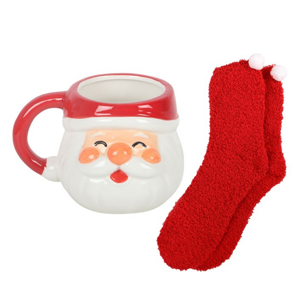 Jolly Santa Christmas Mug and Socks Set 🇬🇧