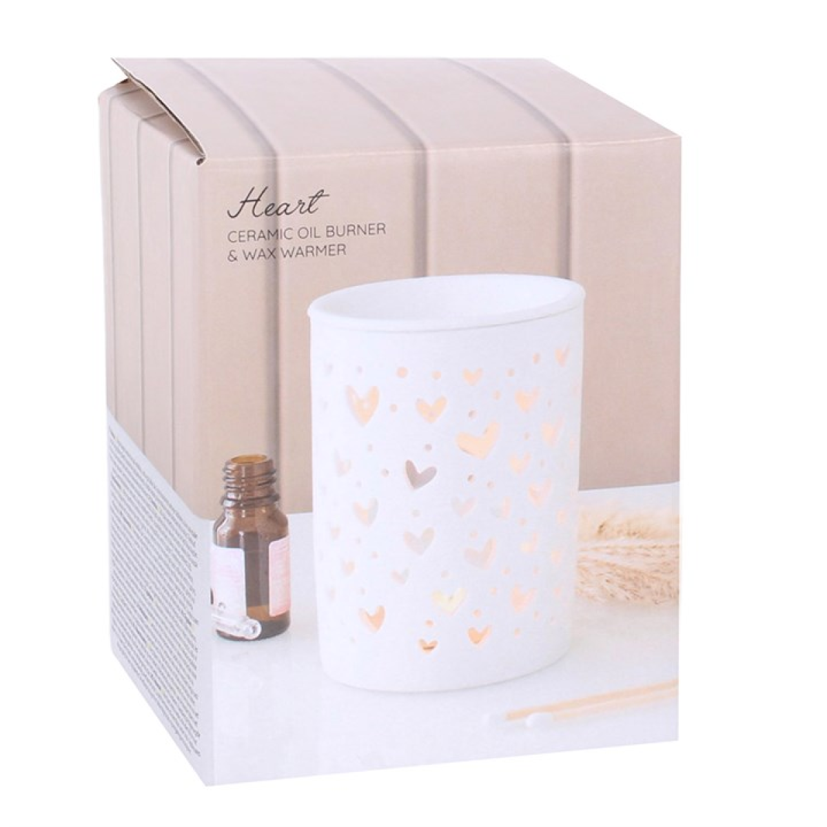 White Heart Cut Out Oil Burner and Wax Warmer 🇬🇧
