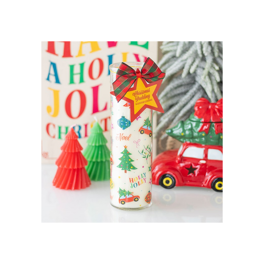 Nostalgic Christmas Print Christmas Pudding Scented Tube Candle 🇬🇧