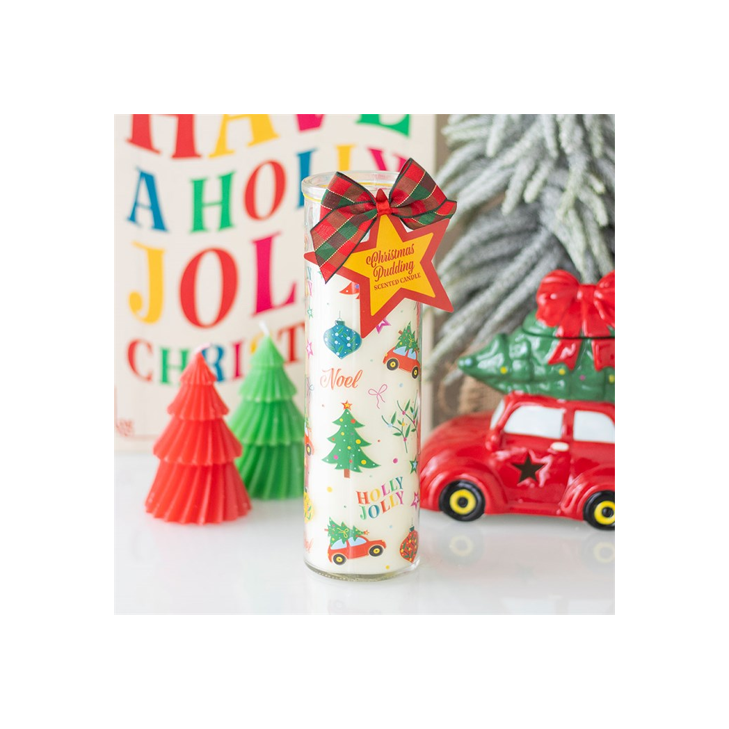 Nostalgic Christmas Print Christmas Pudding Scented Tube Candle 🇬🇧