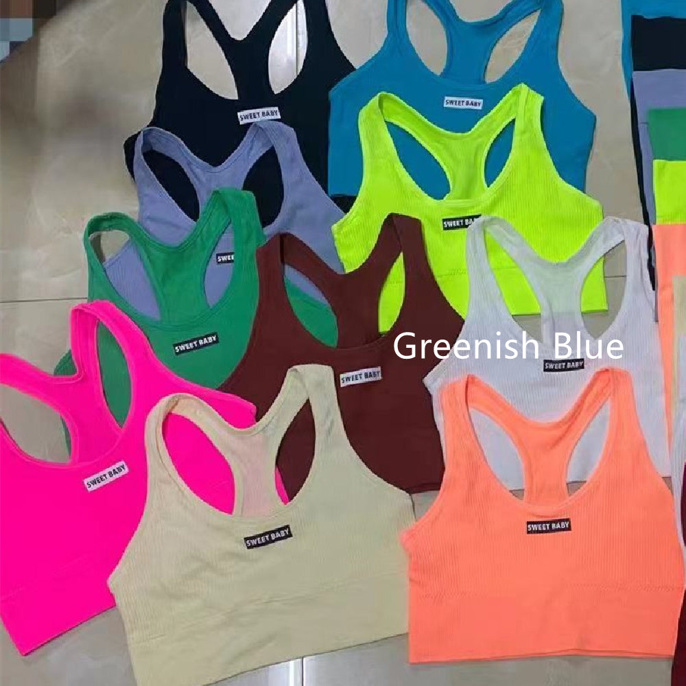 Sports Yoga Suit With Chest Pad Shockproof Beauty Back Hip Withdraw Stretch Sports Women's Shorts 🇨🇳