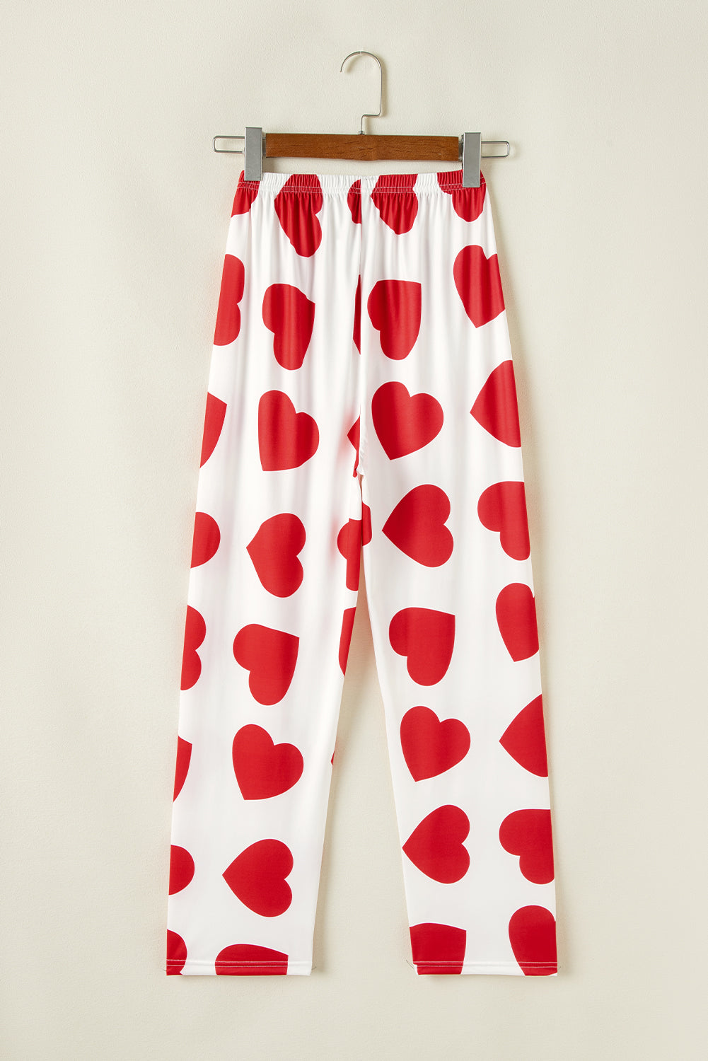 Red Ruffled Tank Top And Heart Print Pants Lounge Set 🇺🇲