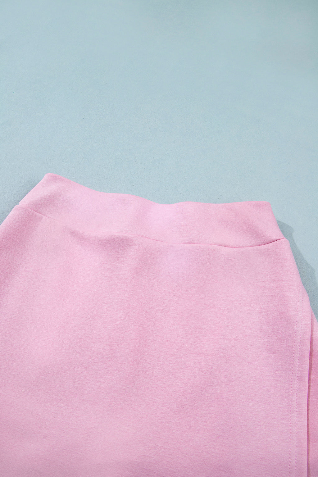 Pink Solid Color Sleeveless Zipper Tank and Skort Set