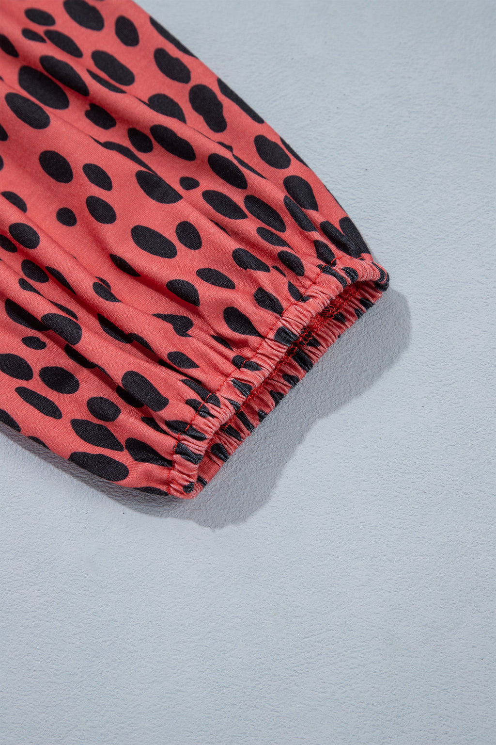 Red Leopard Print Long Sleeve V Neck Plus Size Midi Dress 🇺🇸