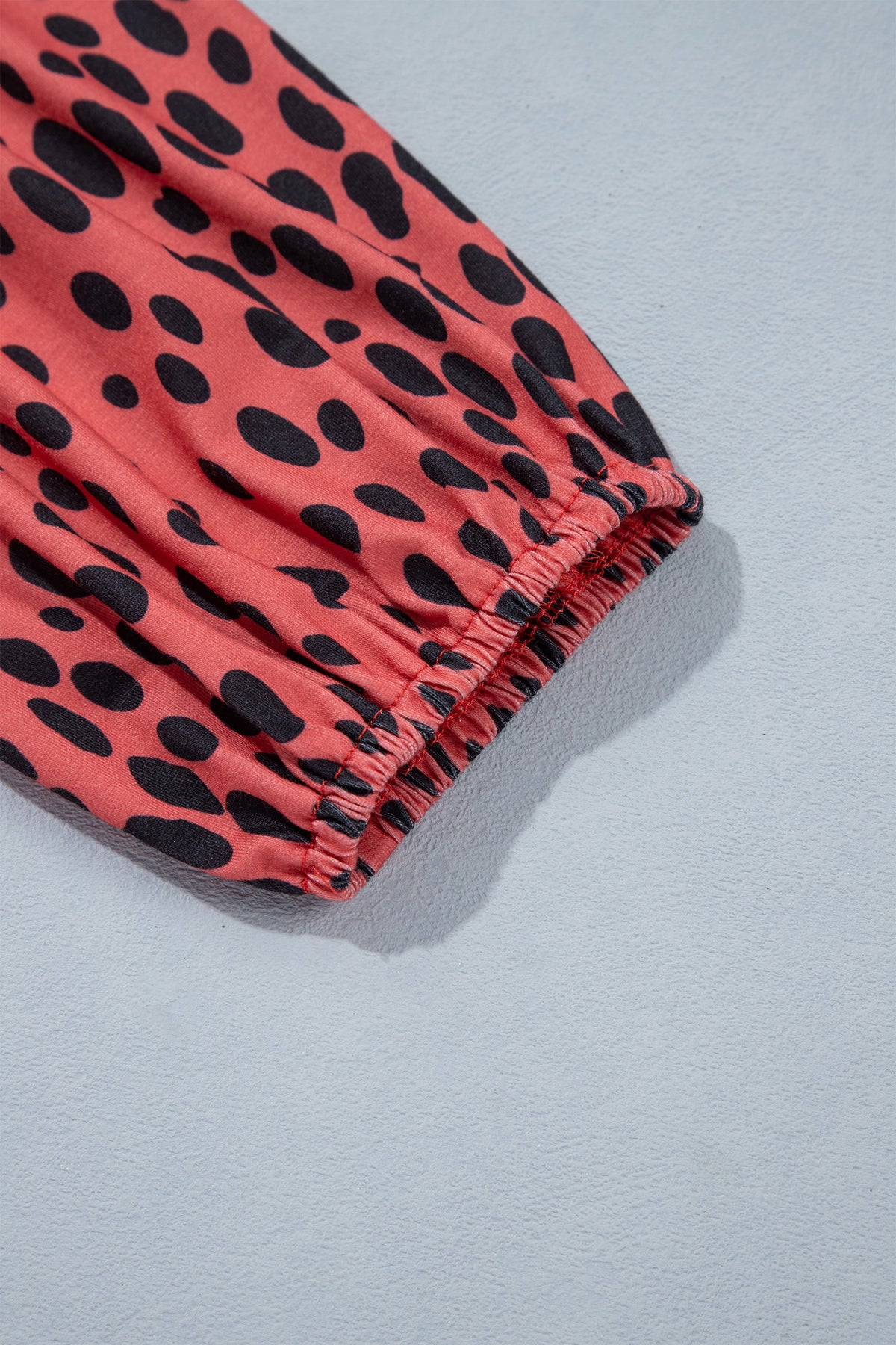Red Leopard Print Long Sleeve V Neck Plus Size Midi Dress 🇺🇸