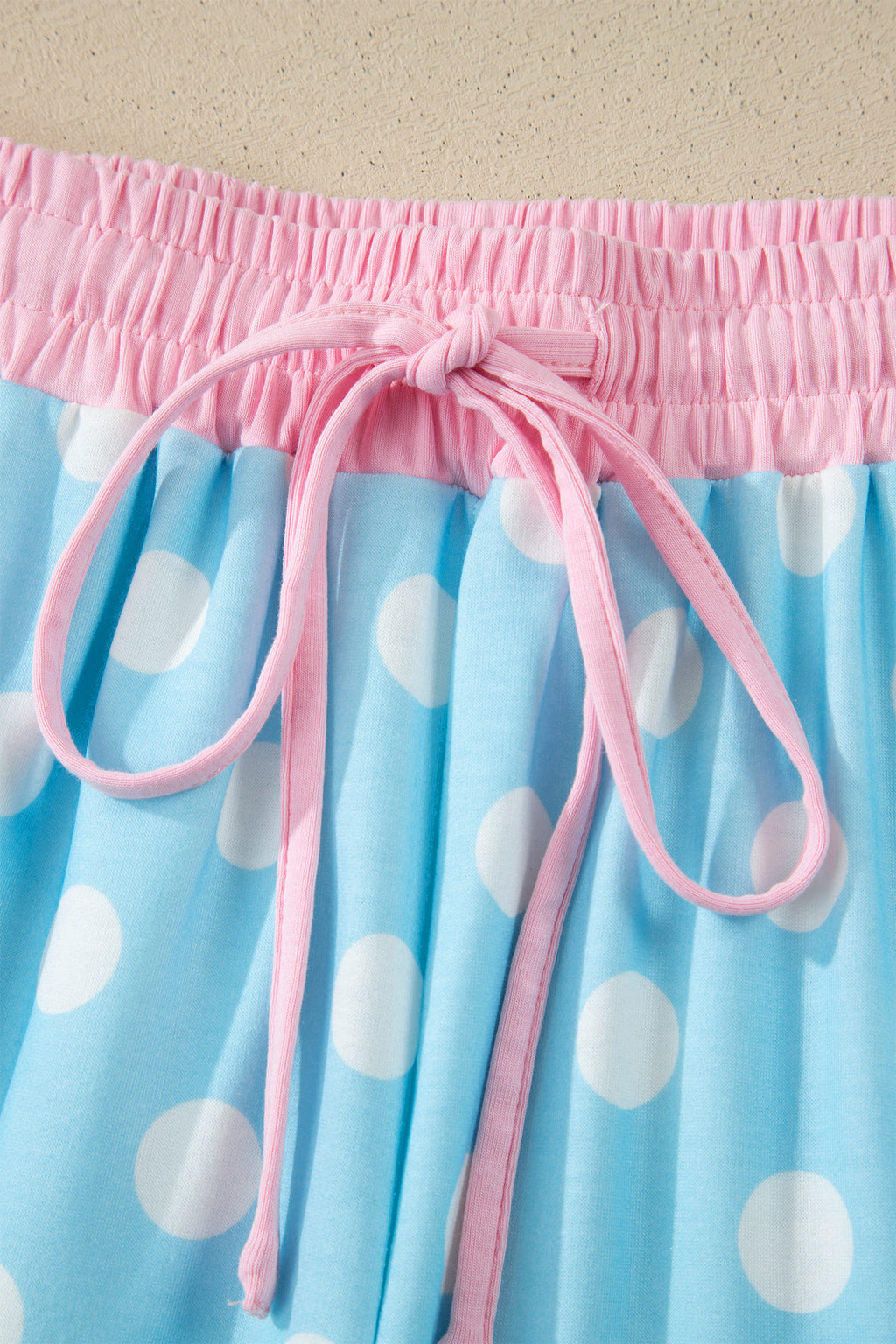 Sky Blue Polka Dot Short Sleeve Top and Pants Set 🇺🇸