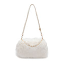 Autumn And Winter Fashion Shoulder Bags Pearl Chain Crossbody Bag Versatile Commuting Armpit Plush Female Bag 🇨🇳