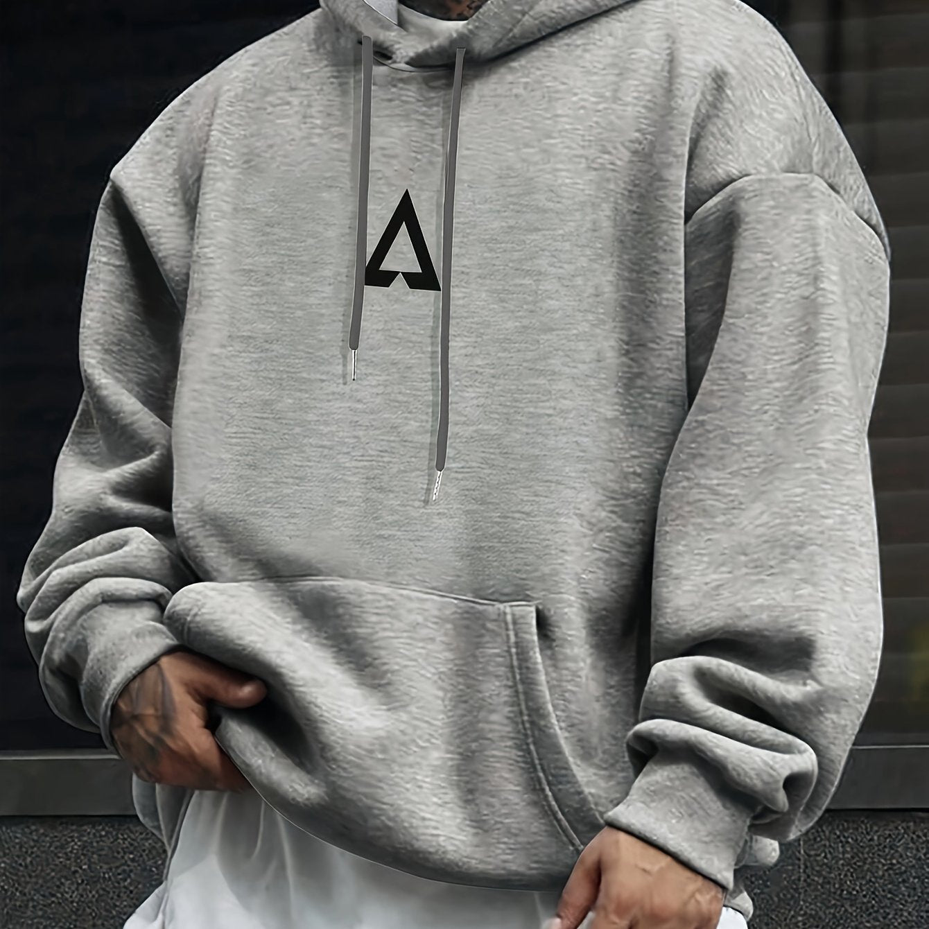 Men's Casual Geometric Pattern Hooded Sweater
With Bag 🇨🇳