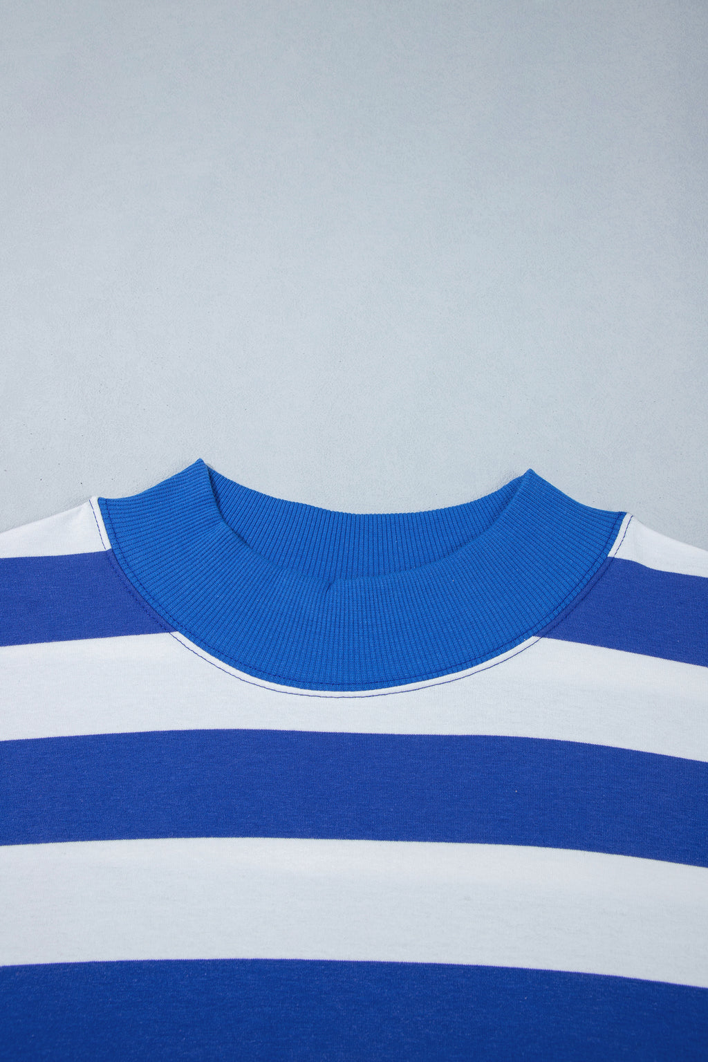 Orange Stripe Ribbed Trim Stand Neck Dropped Shoulder Plus Size Sweatshirt 🇺🇸