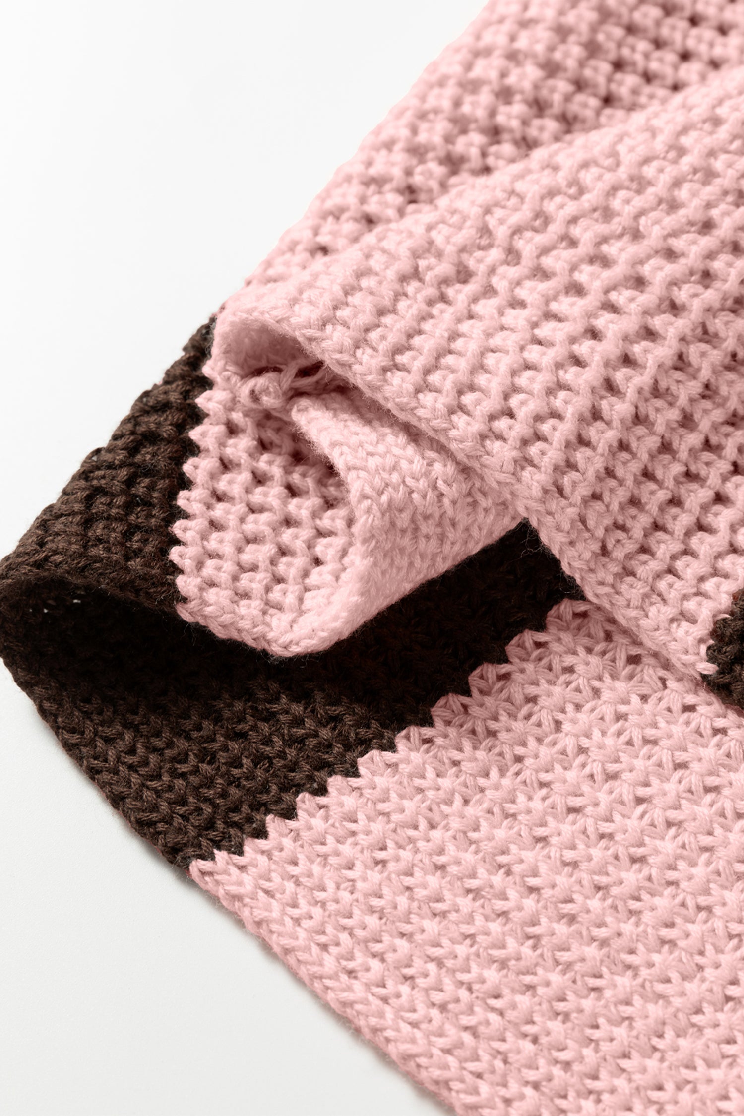 Fushia Striped Color Block Thermal Textured Knit Drop Shoulder Sweater 🇺🇸