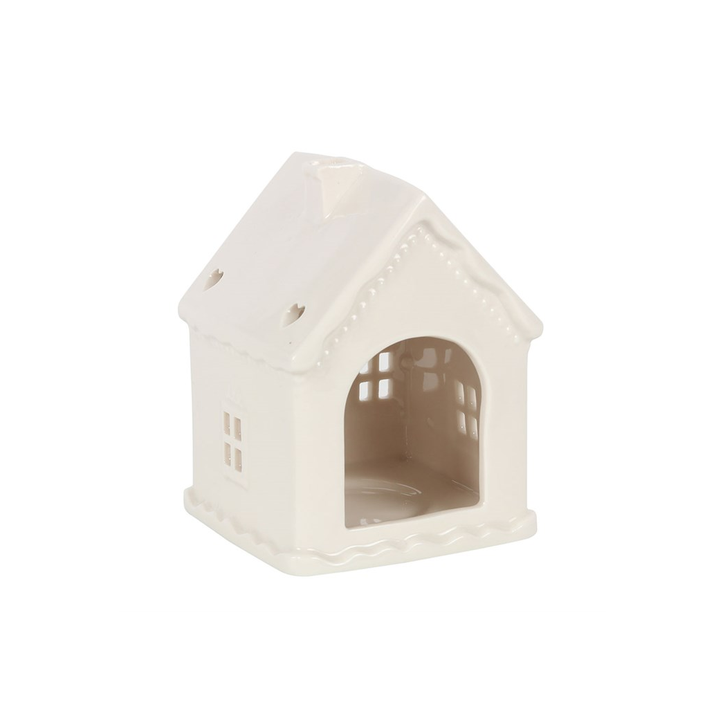 White Gingerbread House Tealight Holder 🇬🇧