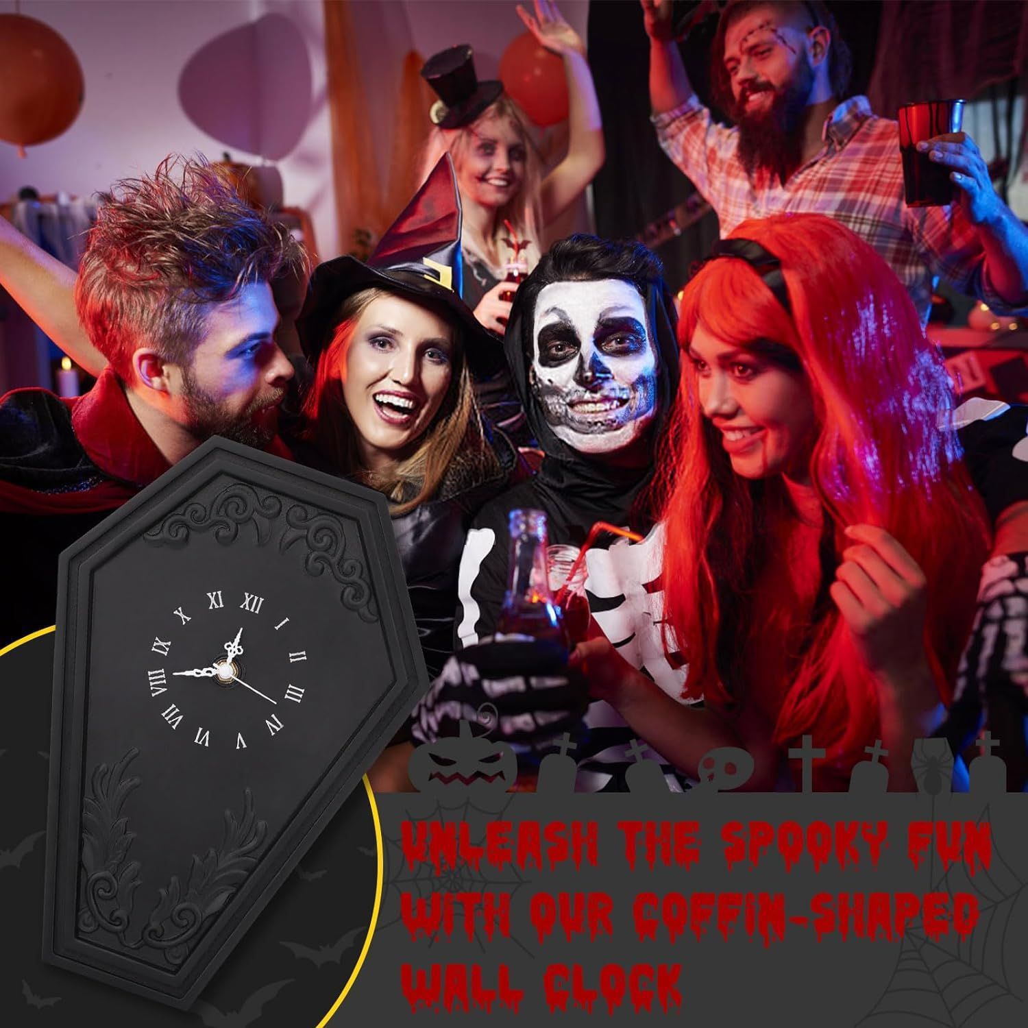 Cross-border Gothic Coffin Dark Style Wall Clock 🇨🇳