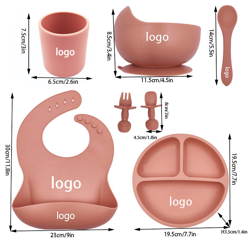 Baby Cutlery Set Silicone Bib Silicone Cup Spoon 🇨🇳