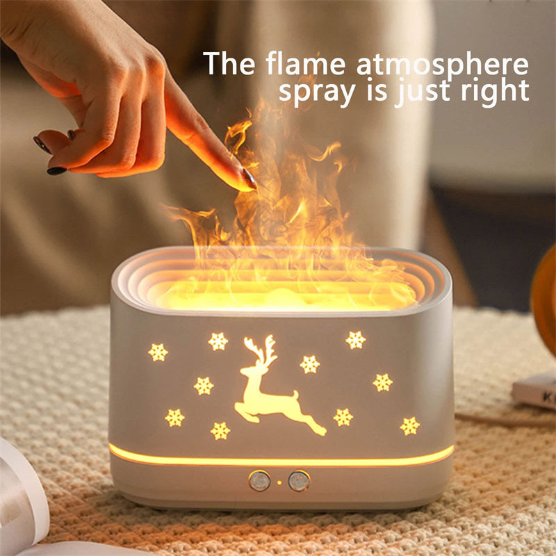 Elk Flame Humidifier Diffuser Mute Household Atmosphere Lamp Christmas Home Decorations 🇨🇳