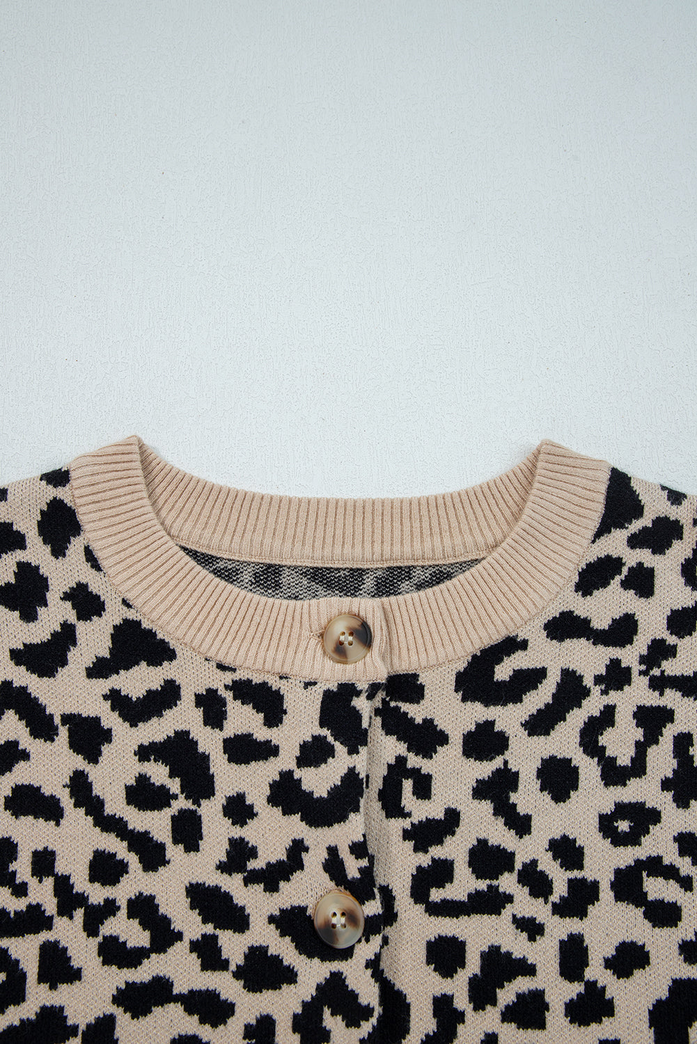 Black Leopard Drop Shoulder Chunky Knitted Cardigan Sweater 🇺🇸