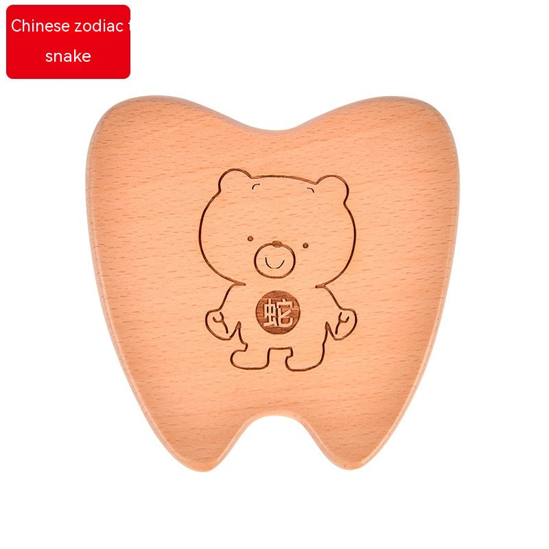 Wooden Baby Souvenir Cartoon tooth holder 🇨🇳