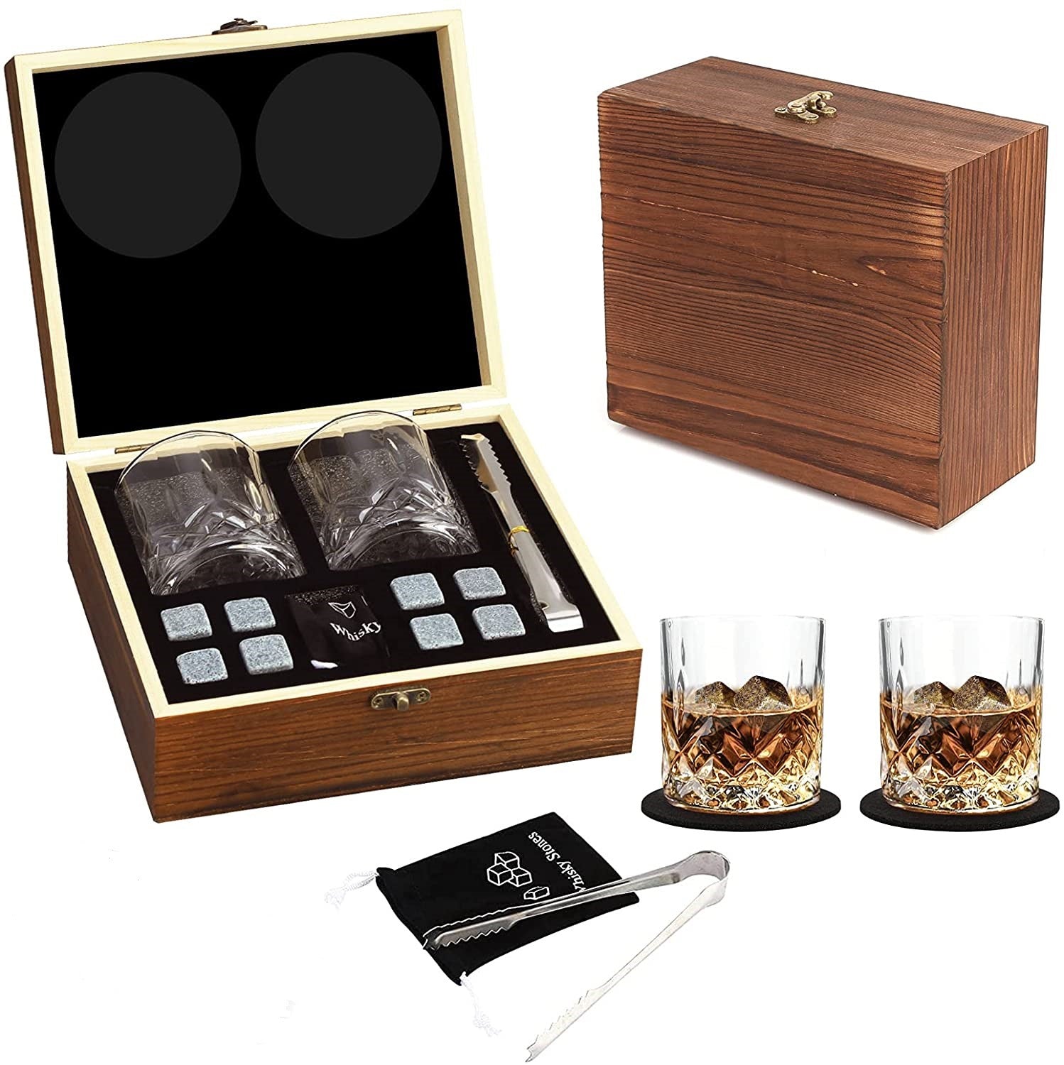 Whisky Stone Whisky Stones Glass Wooden Gift Box 🇨🇳