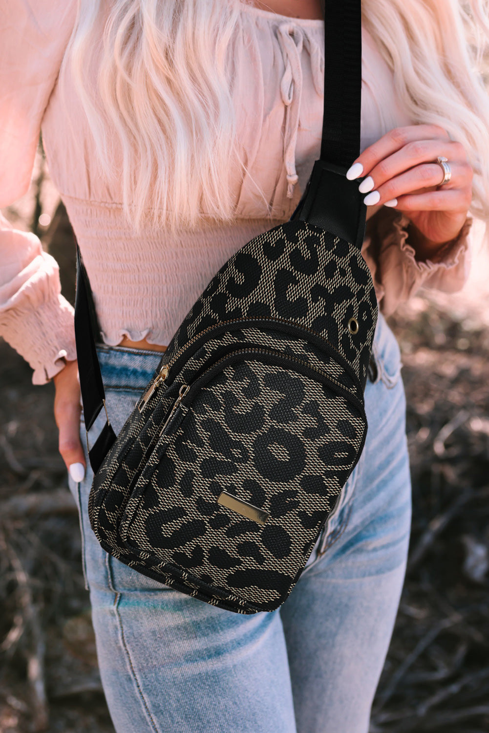 Leopard Print PU Sling Bag 🇺🇸