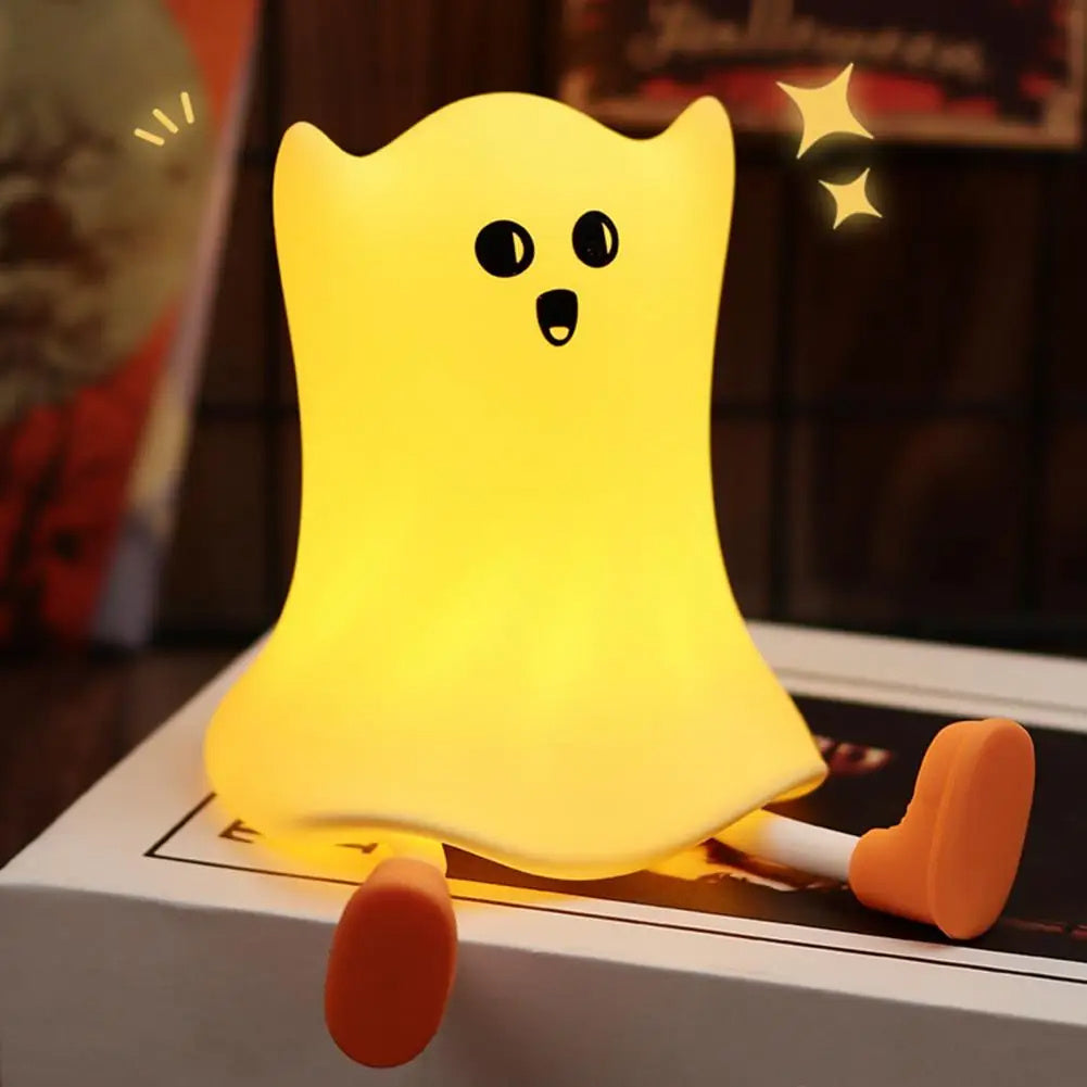Halloween Silicone Ghost Shaped Bedside Lamp With Touch Control Soft Glow For Water-resistant Decoration 🇨🇳