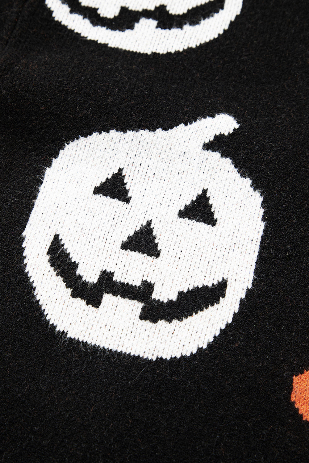 Black Halloween Mythical Night Pattern Drop Shoulder Sweater 🇺🇲