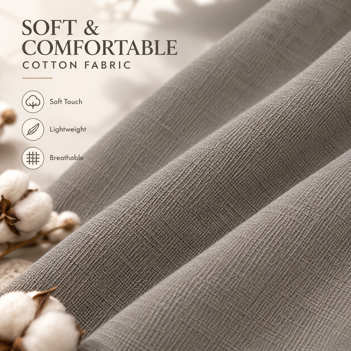 Taupe Grey Cotton Scarf – Soft, Comfortable Everyday Essential 🇬🇧