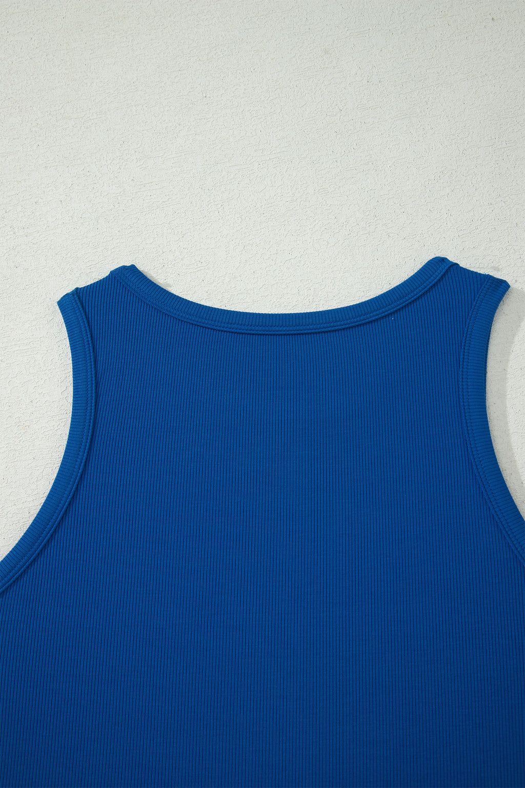Dark Blue Ribbed Slim Tank Pocketed Wide Leg Shorts Set 🇺🇸