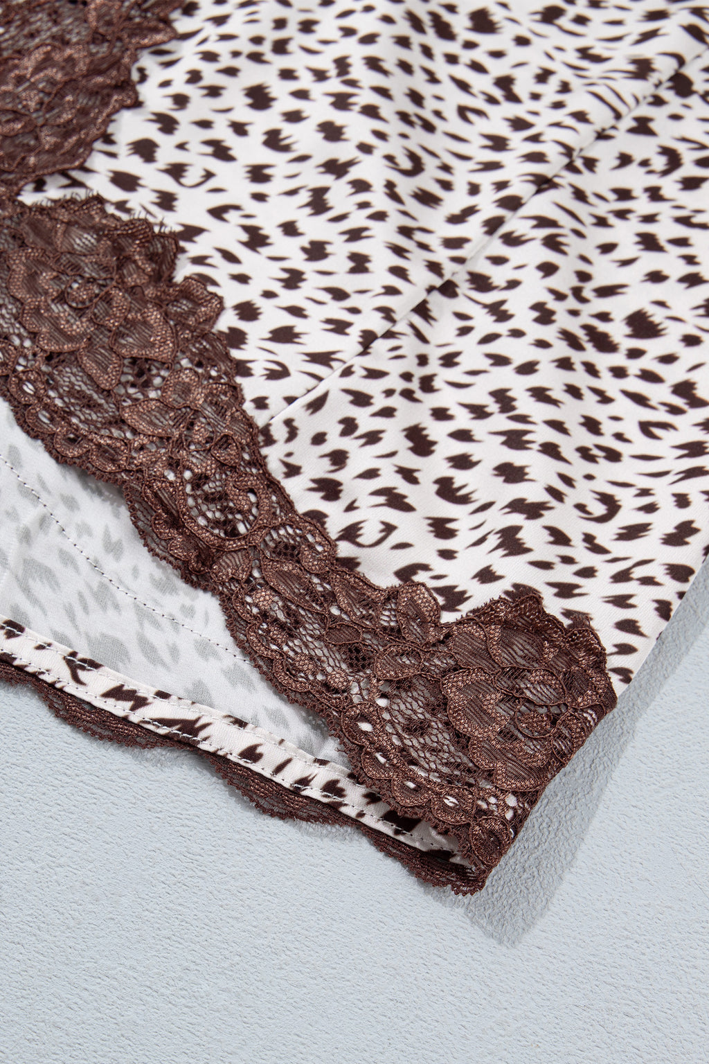 Brown Cheetah Print Trim Split Long Western Skirt 🇺🇸