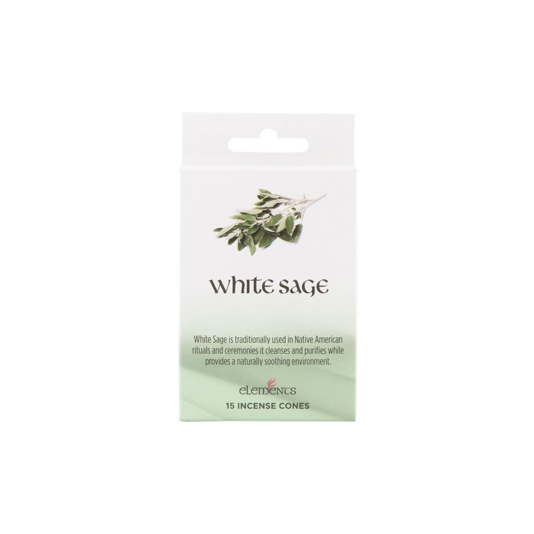 Set of 12 Packets of Elements White Sage Incense Cones 🇬🇧