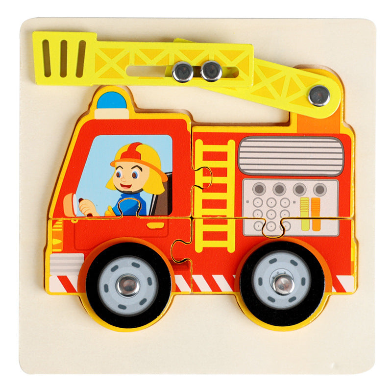 Children Early Childhood Education Develop Wooden Traffic Puzzle Toys 🇨🇳