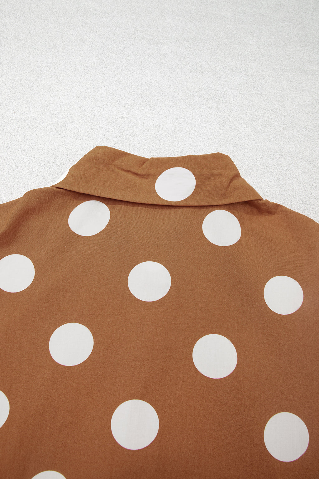 Brown Polka Dot Button Front Long Sleeve Shift Dress 🇺🇸