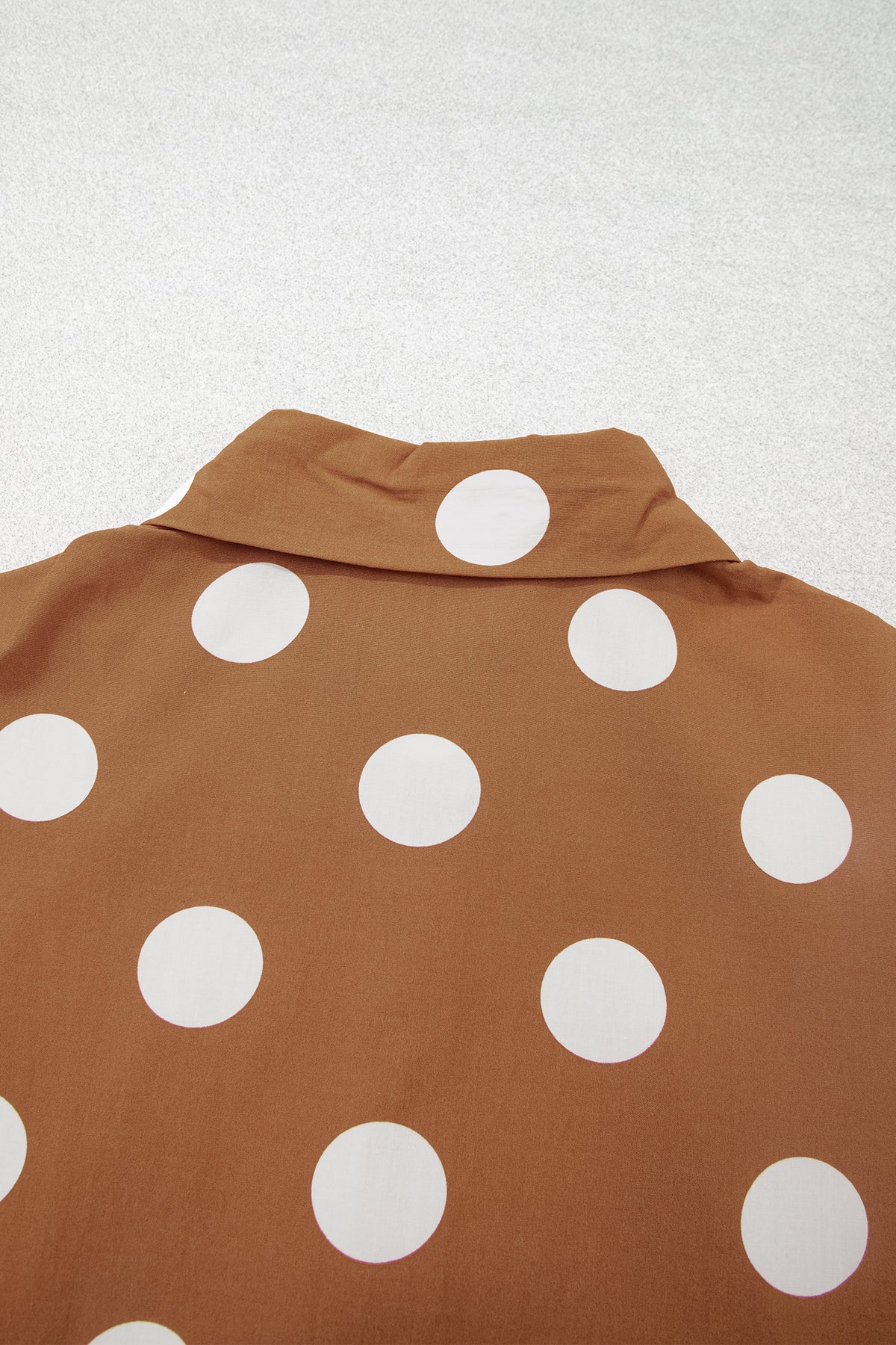 Brown Polka Dot Button Front Long Sleeve Shift Dress 🇺🇸