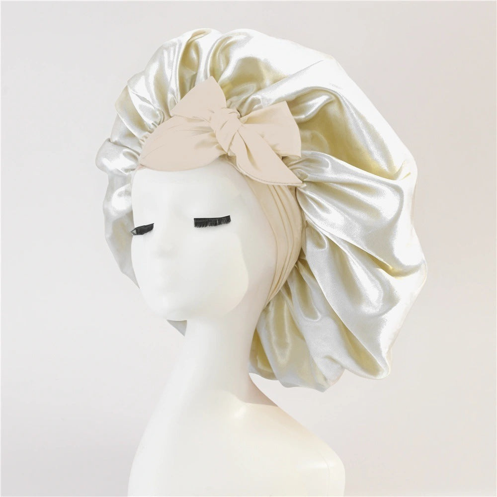 New Silk Bonnet For Sleeping Women Satin Bonnet Hair Bonnet Night Sleep Cap Scarf Wrap For Curly Hair With Tie Band For Curly Hair 🇨🇳