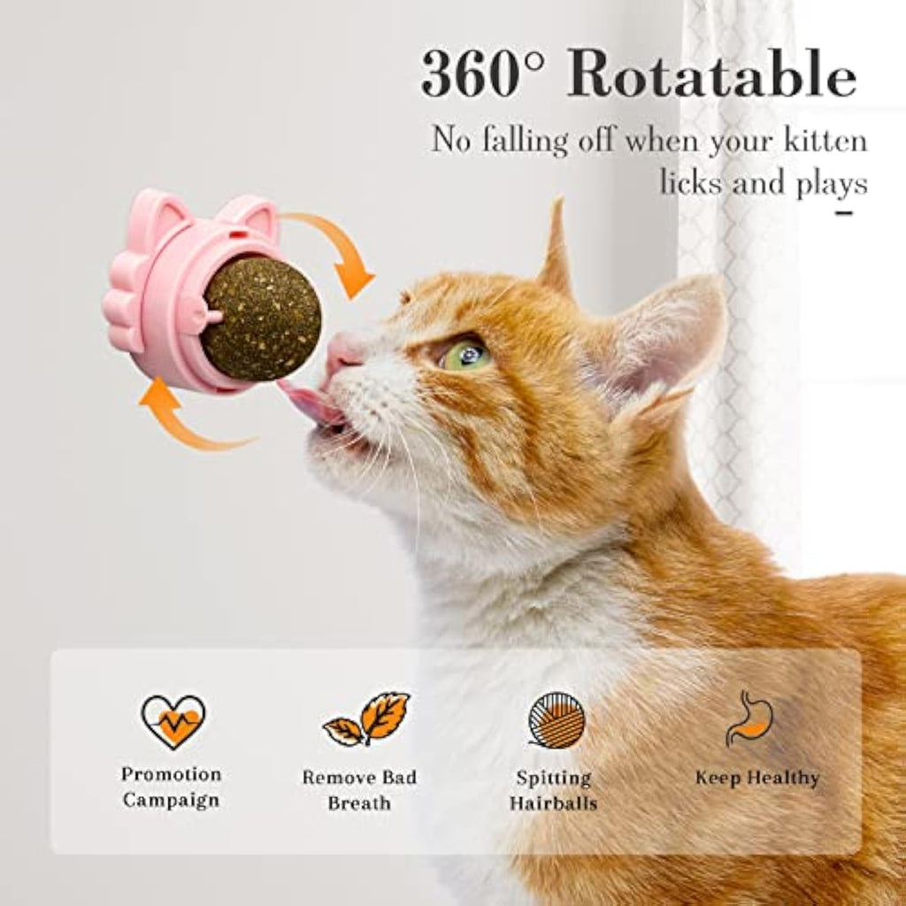 Catnip Balls That Stick On Wall Treats 🇨🇳
