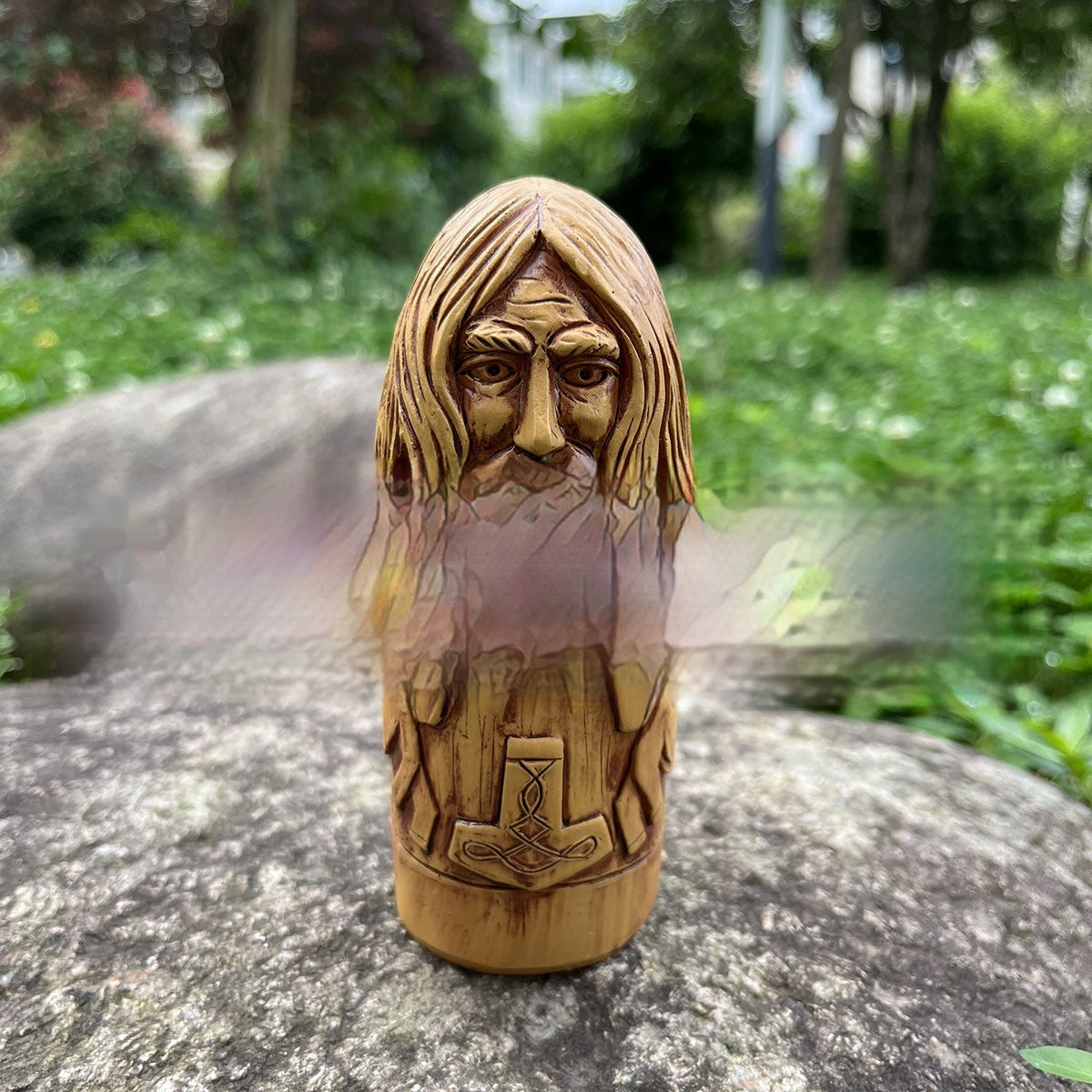 Leisure Nordic Viking God Wooden Statue 🇨🇳