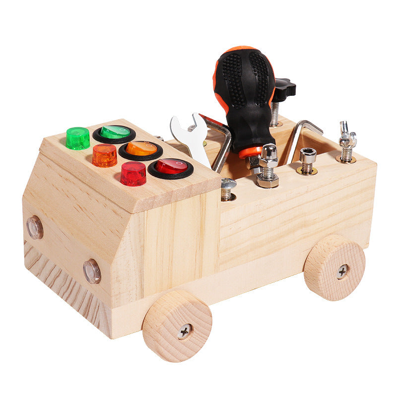 Children's Wooden Early Education Switch Screw Tool Car Educational Toy 🇨🇳