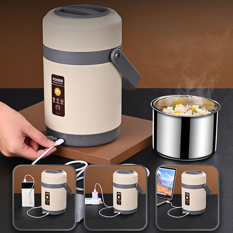Double layer portable insulated lunch box thermostatic pot 🇨🇳