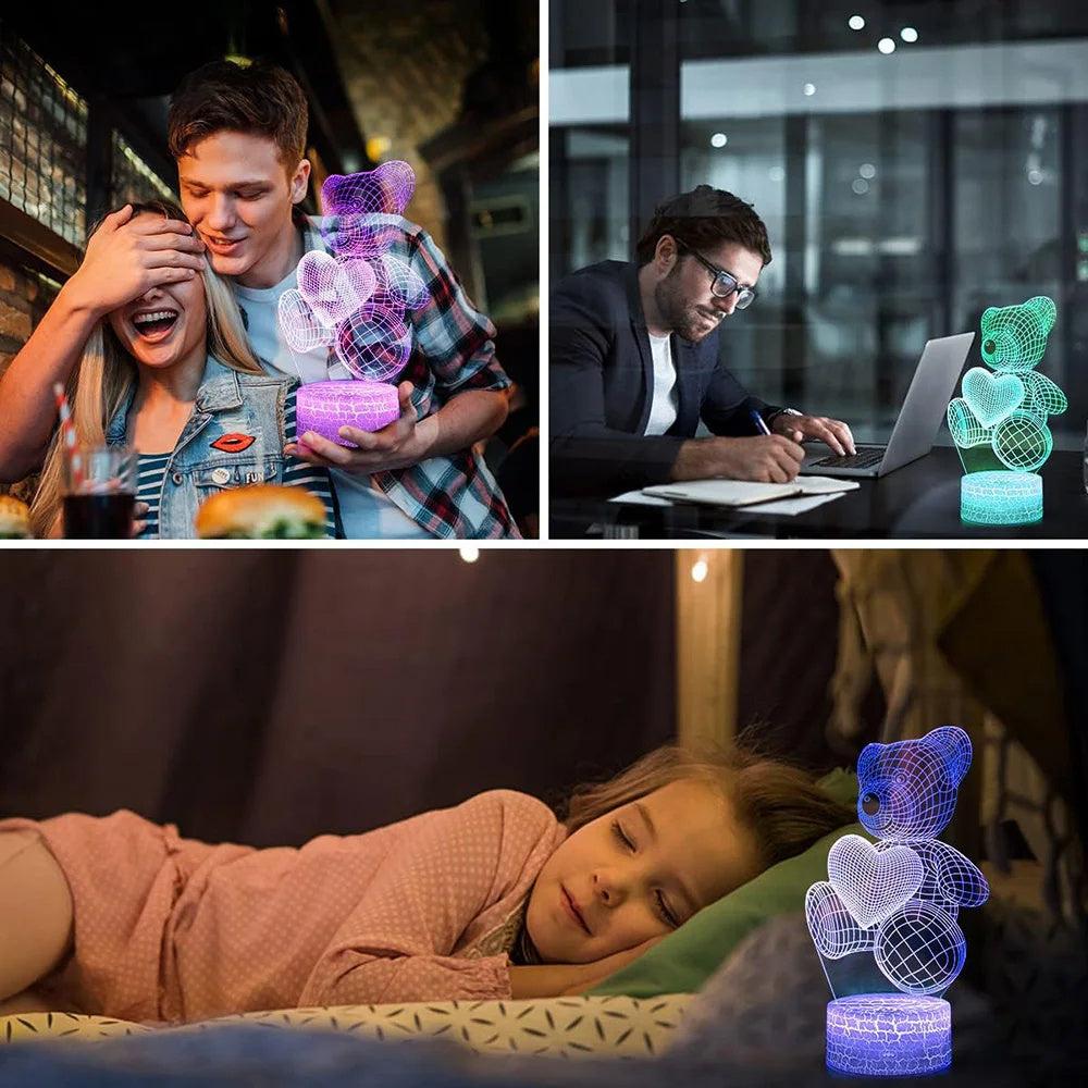 3D Lamp Acrylic USB LED Night Lights Neon Sign Lamp  🇨🇳