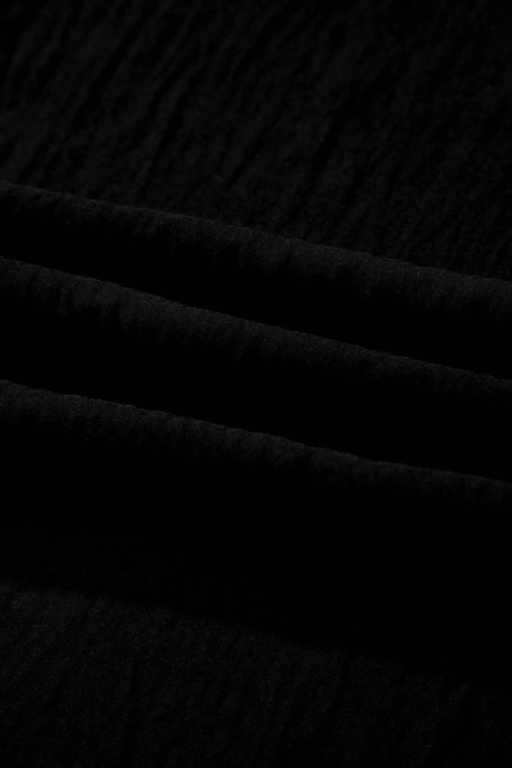 Color black Solid Color Textured Crossed Waist Loose Pants 🇺🇸