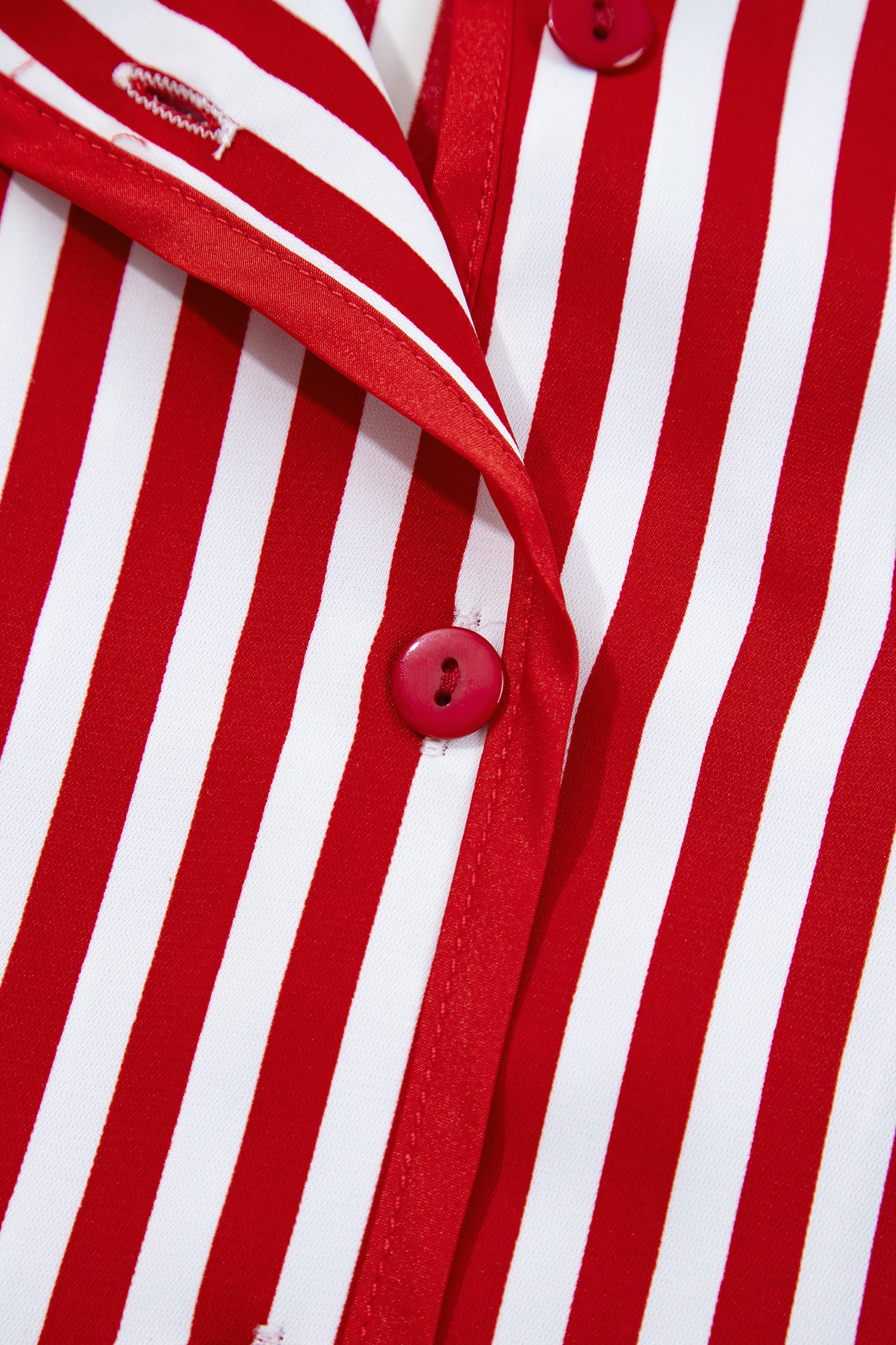 Red Stripe Contrast Velvet Trim Bow Knot Waist 2pcs Pajama Set 🇺🇸