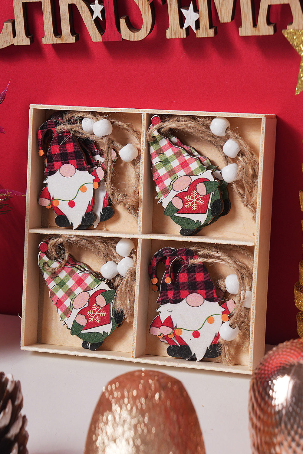Plaid Christmas Pendant Quad 12PC Set 🇺🇸